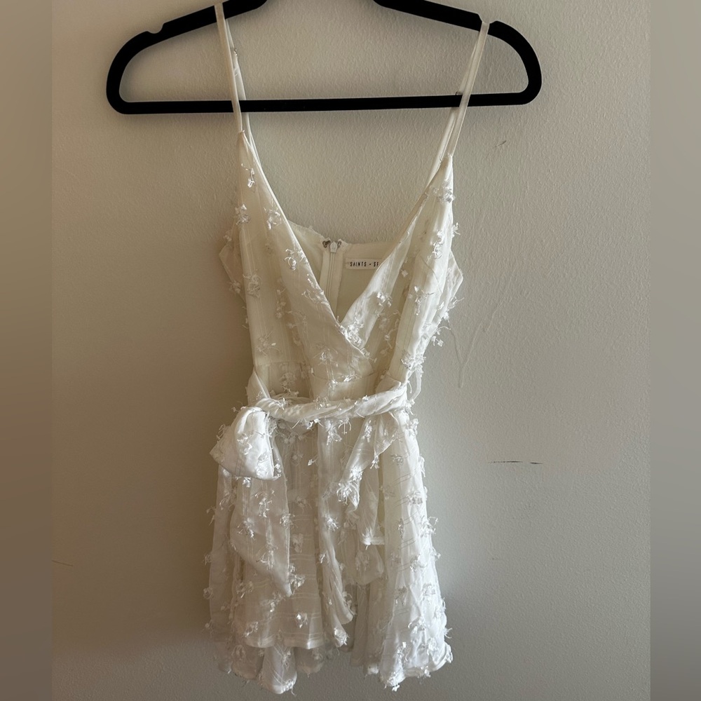 White ruffle dress